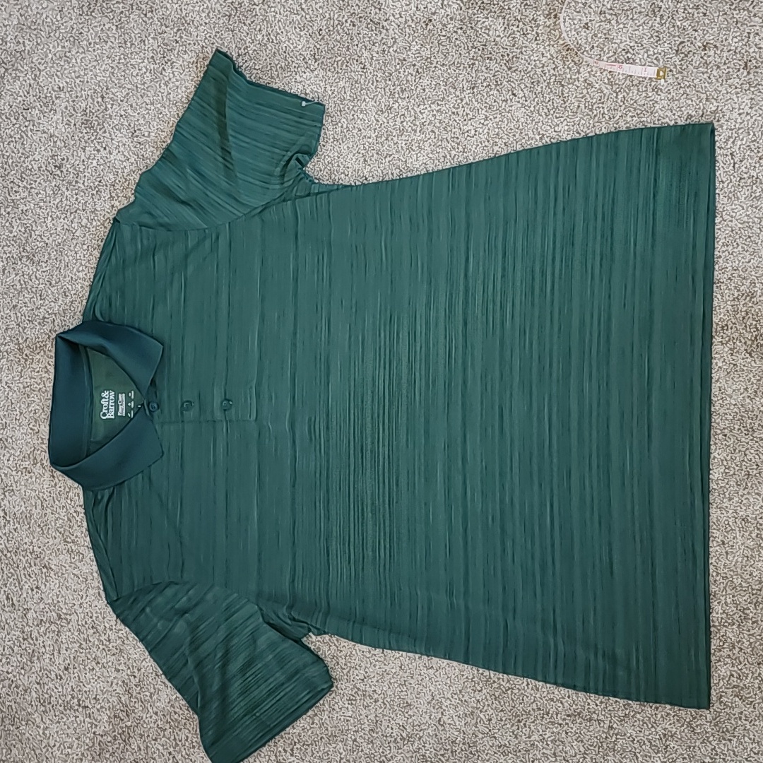 Mens Green Stripped Polo